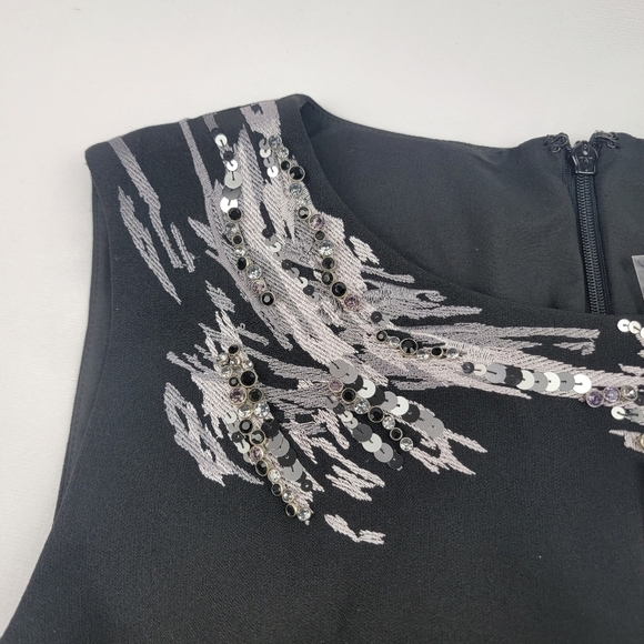 NWT Anne Klein rhinestone and sequin embroidered collar cascade front holiday to - Picture 5 of 8